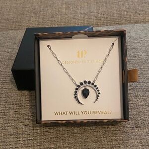 BP Untamed Dark Trappings Elegant Silver Necklace with Black Accents